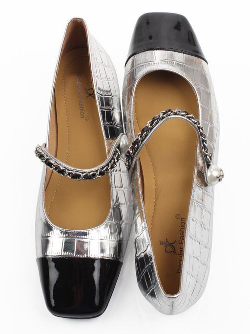 06-H4A-5C BLACK/SILVER Туфли женские (натуральная кожа)