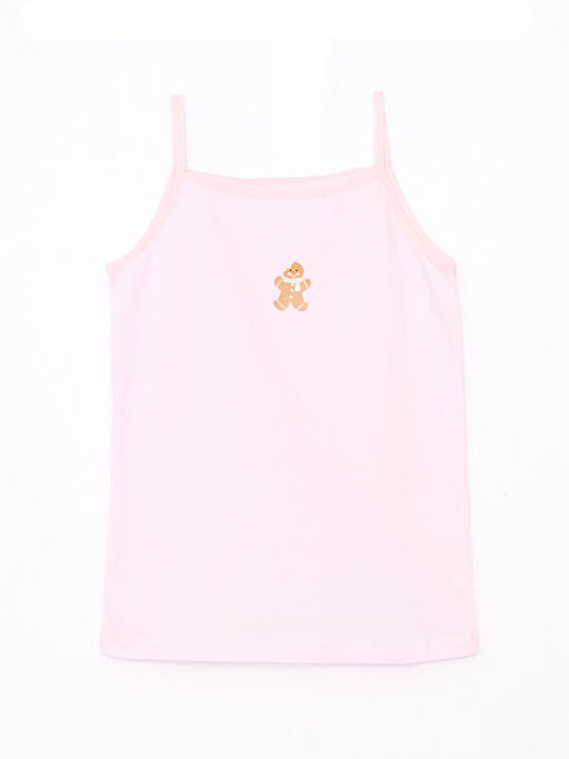 Kare Yaka Bask?l? Ask?l? Pamuklu K?z ?ocuk Atlet 2li - Waikiki фото 2