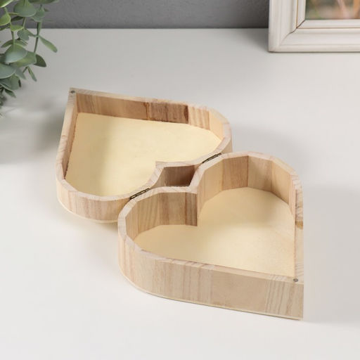 Шкатулка для росписи дерево Сердце, основа для творчества, крышка на магнитах, 16?16?6 см