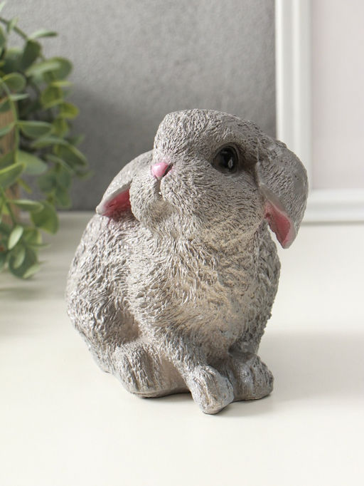Копилка для денег Серый зайка, гипс, 15 см