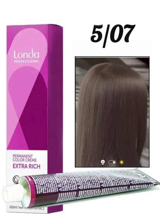 Стойкая краска 5/07 светлый шатен натурально-коричневый LondaColor