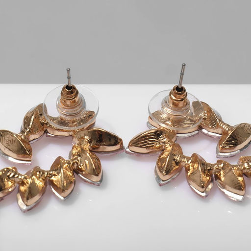 Серьги со стразами Вечеринка искры, цвет радужно-розовый в золоте - Queen fair фото 2