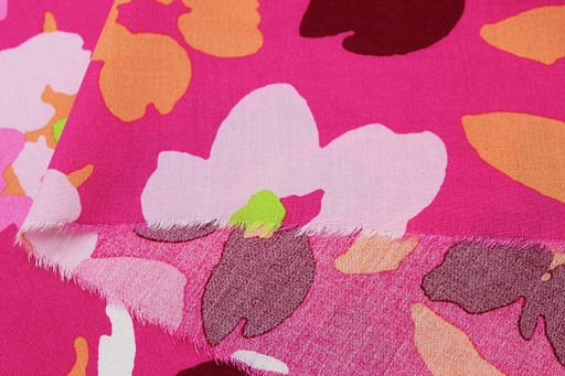 Штапель Лоретта цв.фуксия, ш.1.45м, вискоза-100%, 100гр/м.кв - Купава фото 6