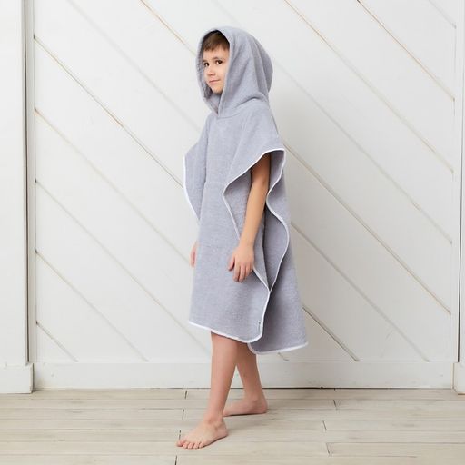 Полотенце-пончо Крошка Я Гномик, цвет серый, размер 24-32, 100 % хлопок, 320 г/м2  фото 15