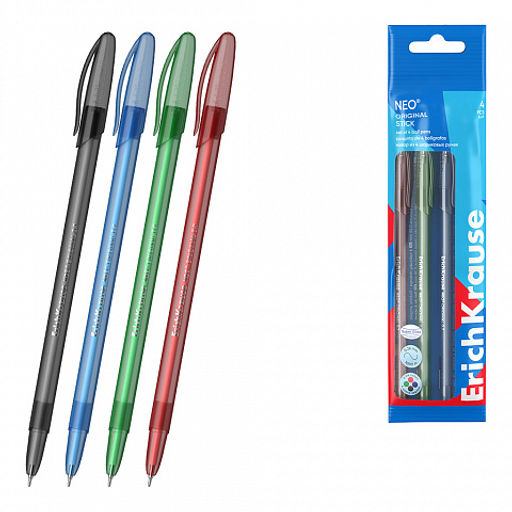 Цена за 50 шт. Ручка шариковая ErichKrause Neo® Stick Original 0.7, Super Glide Technology, цвет чернил черный (в коробке по 50 шт.)  фото 26