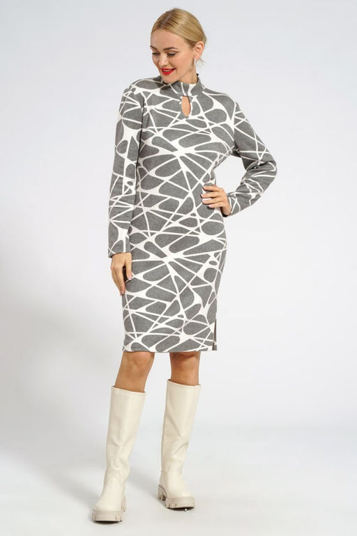 Платье ALANI 2030 серый с белым - Alani collection фото 5