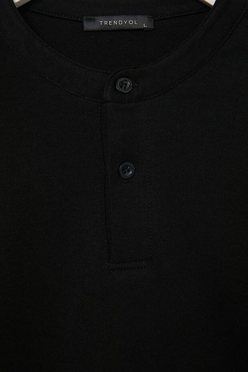 Siyah D___k Omuz Regular Wardrobe Essentials D__meli _nterlok Uzun Kol T-Shirt TMNAW27TS00003 - Trendyolmilla фото 2