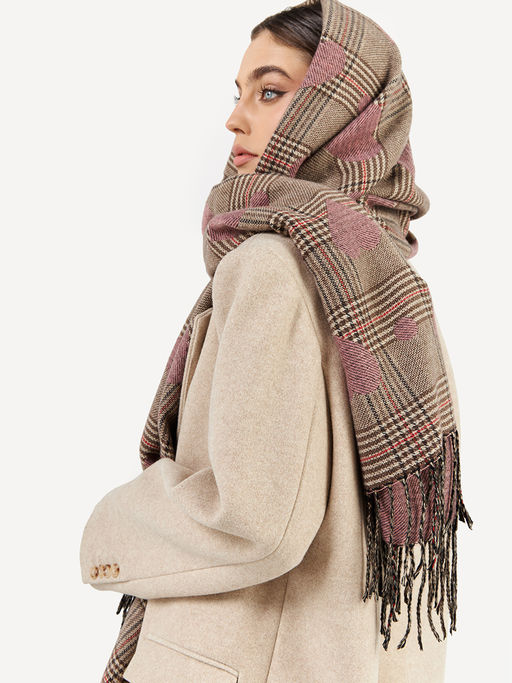 в составе ШЕРСТЬ  и КАШЕМИР Большой, мягкий, теплый  двусторонний палантин - Tantino фото 6