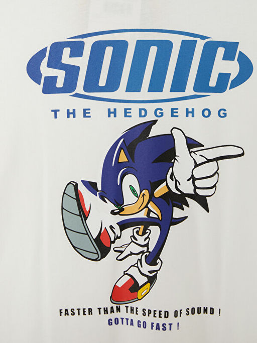 Bisiklet Yaka Sonic Bask?l? Erkek ?ocuk Ti??rt