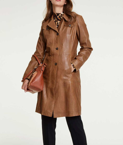 Кожаное пальто, нуга - Heine фото 5