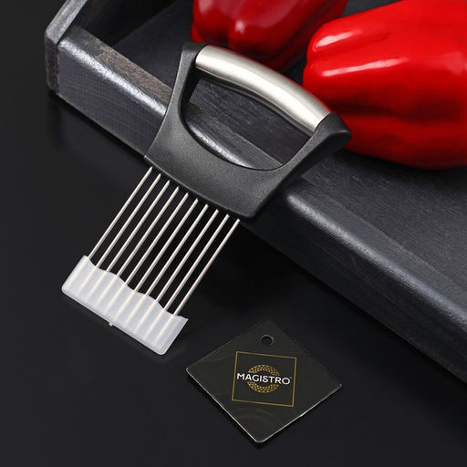 Держатель для нарезки лука Magistro, нержавеющая сталь, чёрный  фото 3