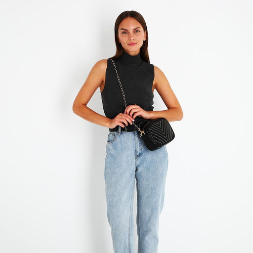 Сумка кросс-боди на молнии, цвет чёрный - Simaland фото 3