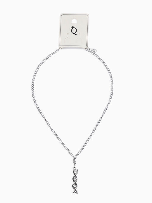 Кулон на цепочке «ДНК», цвет чернёное серебро