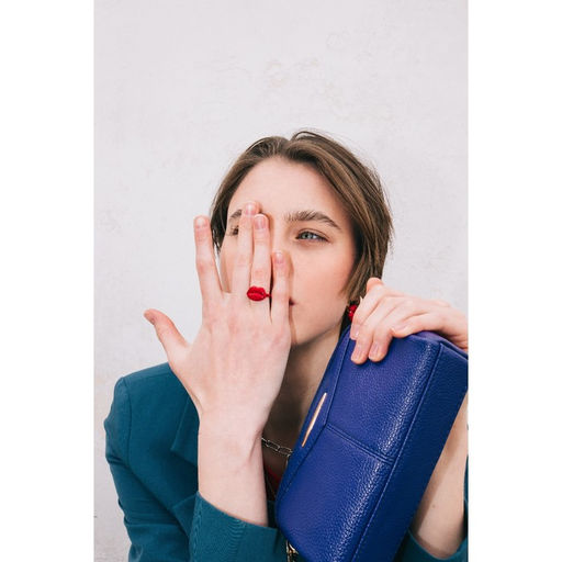 Кольцо безразмерное Губы, красное - Qf фото 3