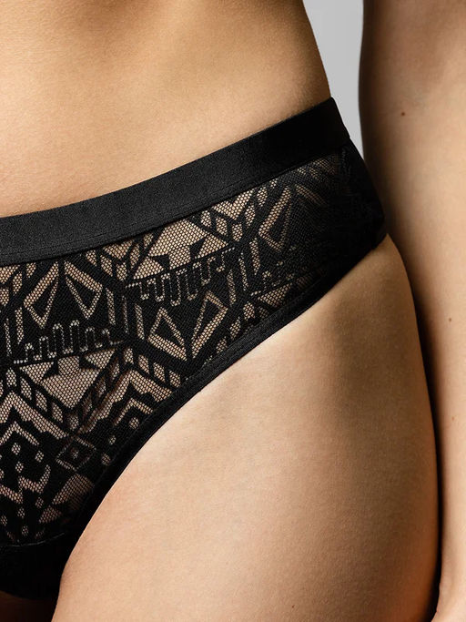 3211L DESIDERIO Трусы String (высокая линия талии) (ЧЗ) nero