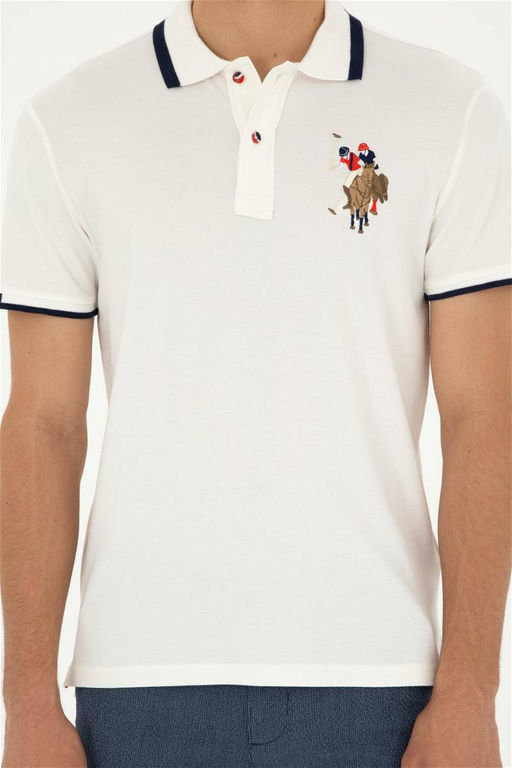 U. S. Polo Assn / Мужская базовая футболка цвета экрю - U.s. polo assn фото 6