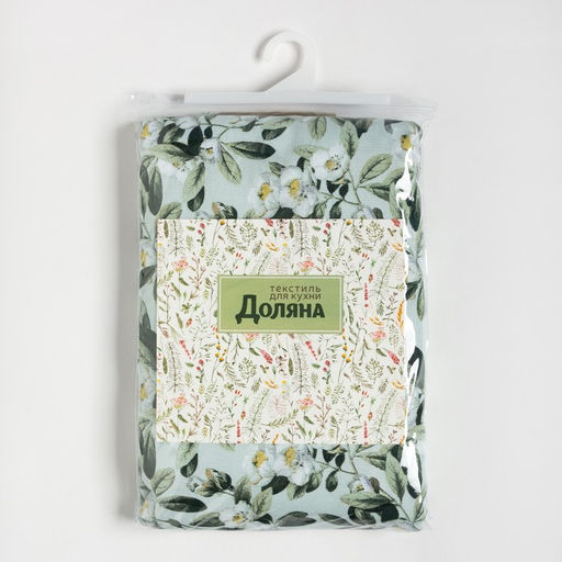 Шторы для кухни Доляна Apple flowers 146х180 см - 2 шт, подхваты - 2 шт, 100% хлопок, 164 г/м2  фото 8