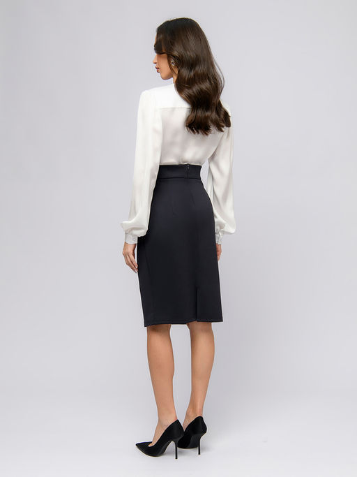 Юбка темно-синего цвета длины миди - 1001dress фото 3