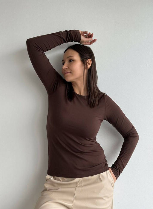 лонгслив вискоза легкая качества пенье, кофе - Knitka wear фото 30