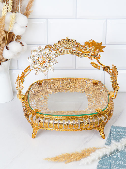 Ваза для фруктов Элит 25х18 см прямоугольная / VGK-490 /уп 24/ - ГалеонТрейд фото 2