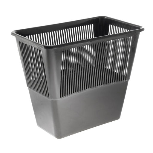 Корзина для бумаг и мусора Стамм, 12 л, пластик, сетчатая, прямоугольная, черная