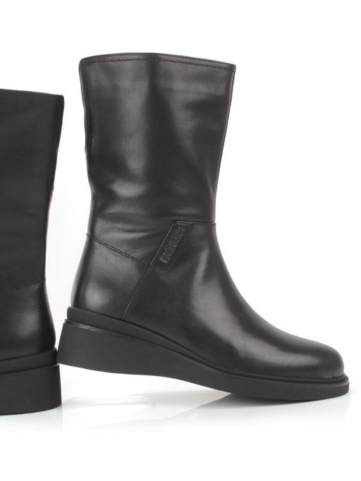 Z4213M BLACK Полусапоги зимние женские (натуральная кожа, натуральный мех)