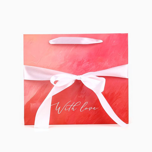 Пакет ламинированный с лентой С любовью, M 30?9?26 см