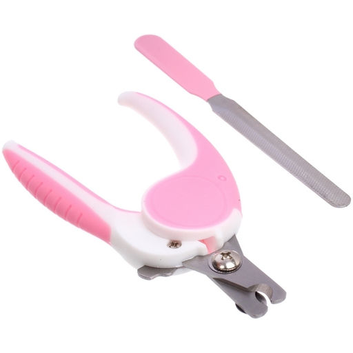 Цена за 2 шт. Набор для груминга "Нежный Бро", когтерез и пилка, цвет белый/розовый (блистер U)