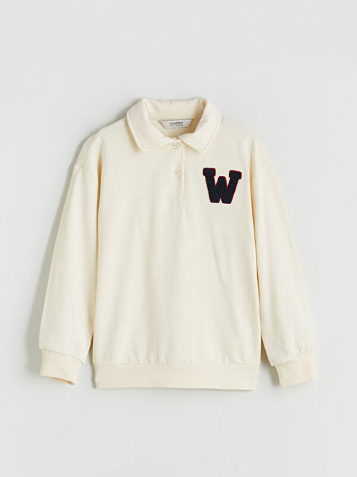 Polo Yaka K?z ?ocuk Sweatshirt