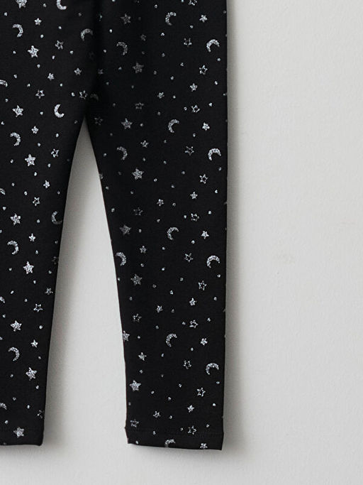 Beli Lastikli Bask?l? Pamuklu K?z ?ocuk Uzun Tayt - Waikiki фото 3