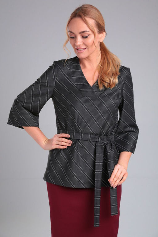 Костюм Gamma & Gracia 406 марсала темно-серый полоска  фото 3