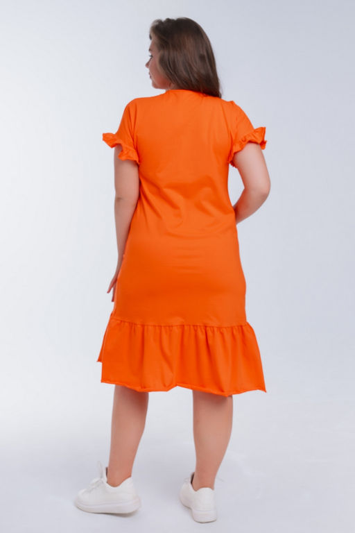 Платье женское из кулирки Чейси 2 оранжевый - Амадэль фото 12