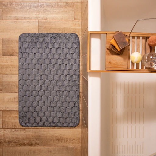 Коврик для ванной «Этель. Ромбы», 50×80 см, светло-серый