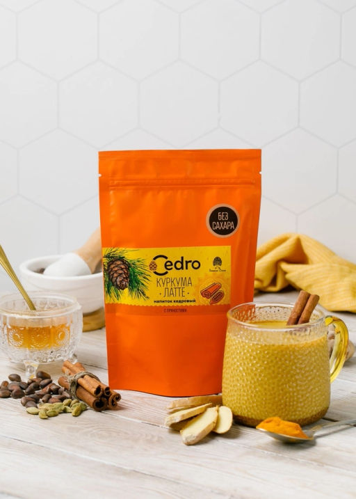 Кедровый напиток латте куркума, 120 г - Сибирский кедр фото 4