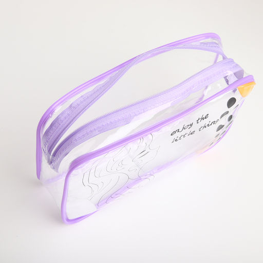 Косметичка на молнии для бассейна, с принтом Enjoy, сиреневая - Simaland фото 4
