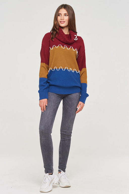 Свитер женский BY192-40017. 037/176/036/10480 ниагара/горчица/марсала/молоко