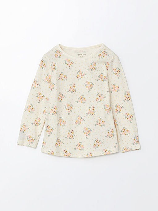 Bisiklet Yaka Uzun Kollu Bask?l? K?z Bebek Pijama Tak?m? - Waikiki фото 2