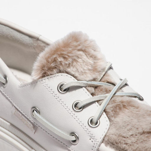 Женские мокасины Timberland Ray City Boat Shoe 3 Eye Shearling белые фото 4