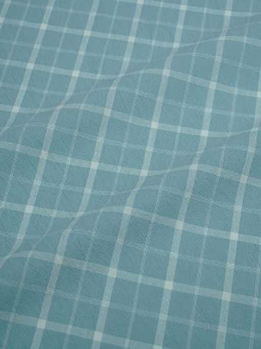 Вареный (стираный) хлопок Клетка цв.бирюзово-зеленая дымка, ш.2.50м, хлопок-100%, 125гр/м.кв