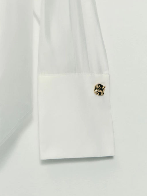 Блузка с манишкой из хлопка и тенселя / Zarina