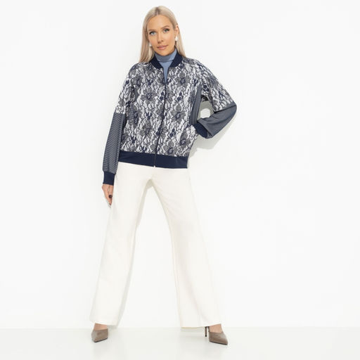 Бомбер комбинированный с кружевом Мой стиль мои правила (синий) - Charutti фото 6