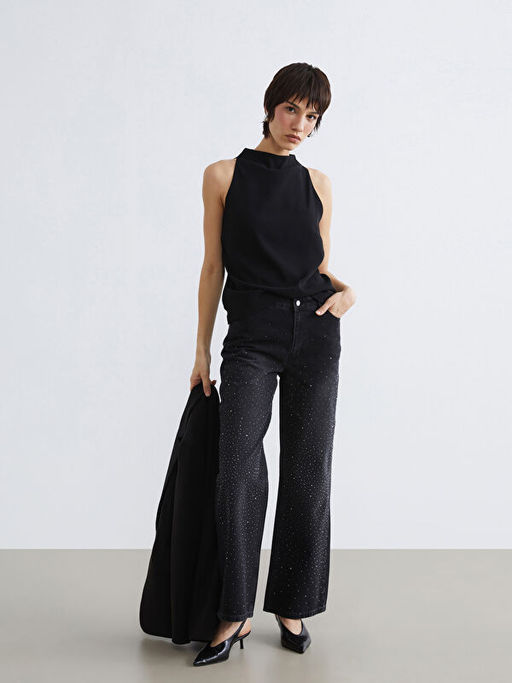 Ta?l? Wideleg Kad?n Jean Pantolon