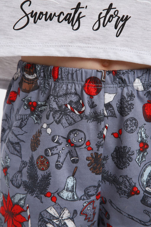 Пижама для девочки ПД-019-073 Кот Новый год