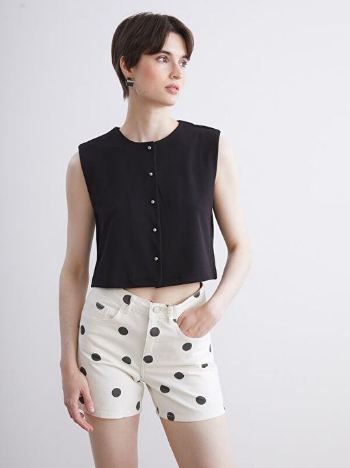 Bisiklet Yaka Kad?n Klasik Yelek