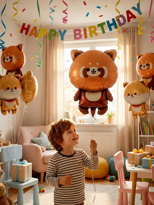 Цена за 2 шт. Воздушный шар фольгированный 27" «Красная панда»