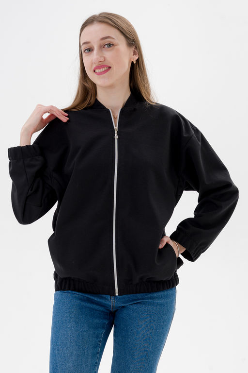 Бомбер из коттон фита чёрный макси - Амадэль фото 8