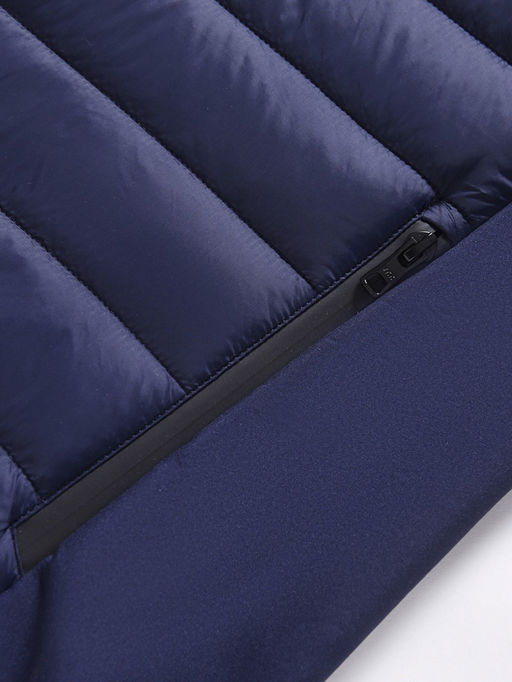 Куртка мужская гибридная стёганая с капюшоном с графеновой подкладкой темно-синего цвета 9621_1TS