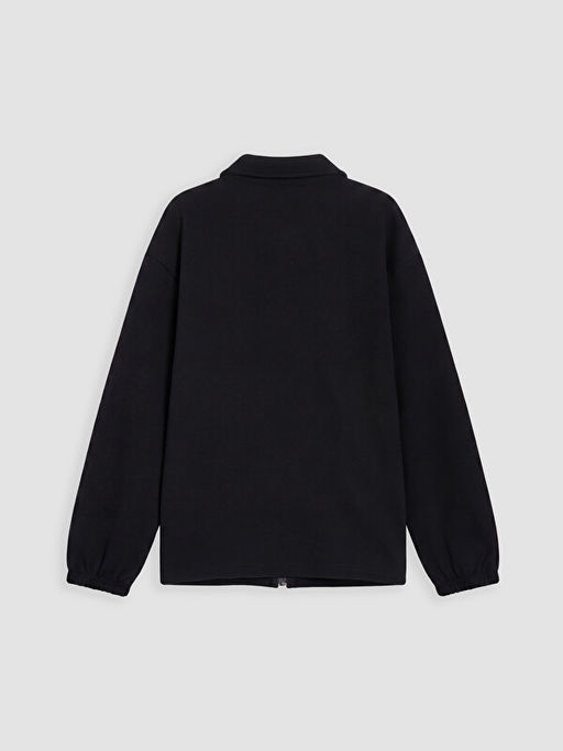 G?mlek Yaka Erkek ?ocuk Fermuarl? Sweatshirt