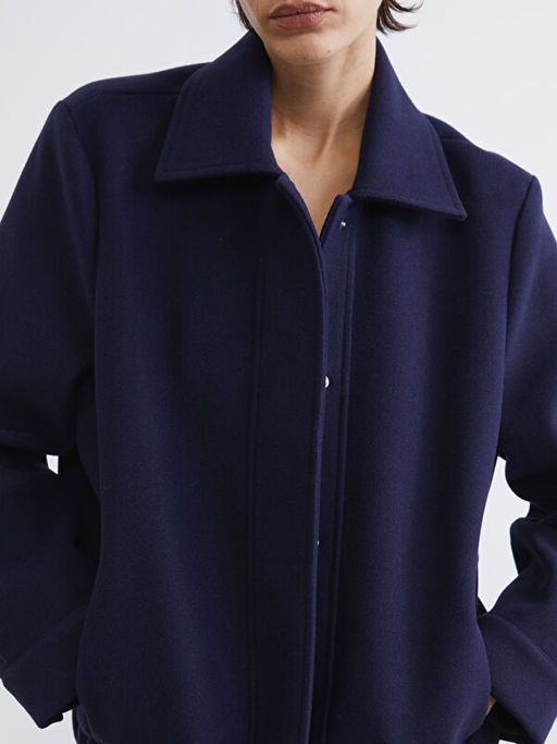 G?mlek Yaka Kad?n Ka?e Ceket