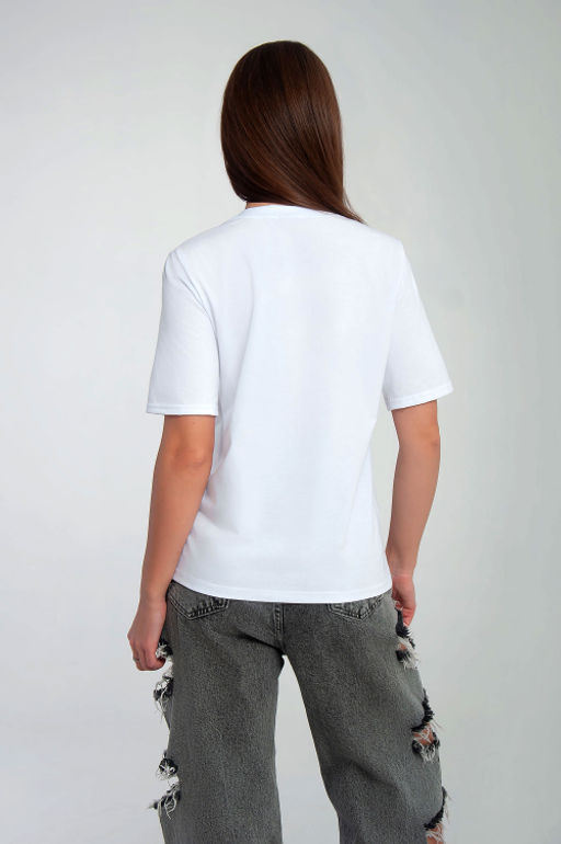 Арт. 3199 Футболка женская 44-52 (5 шт) Цвет:белый - Калинка фото 9